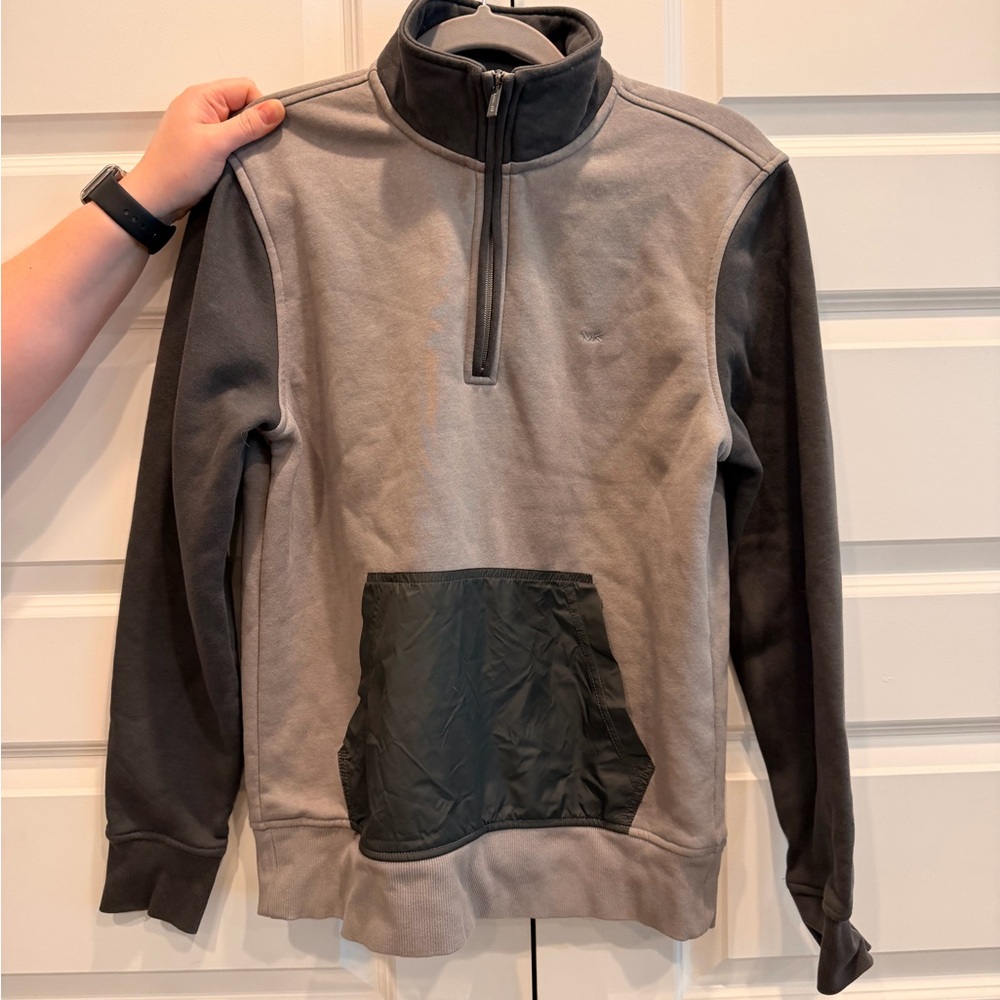 Michael Kors Gray and Black Zip-Up Sweater